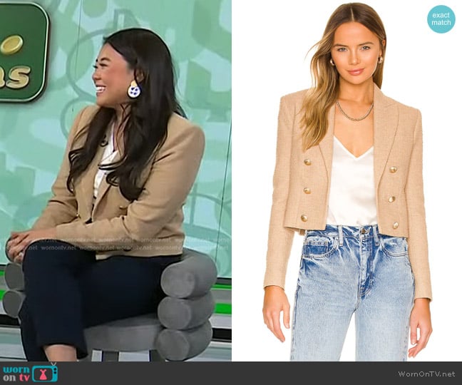 L'Agence Inez Cropped Blazer worn by Vivian Tu on Today