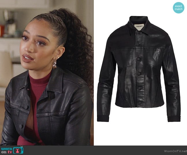 L'Agence Janelle Coated Denim Jacket worn by Olivia Baker (Samantha Logan) on All American