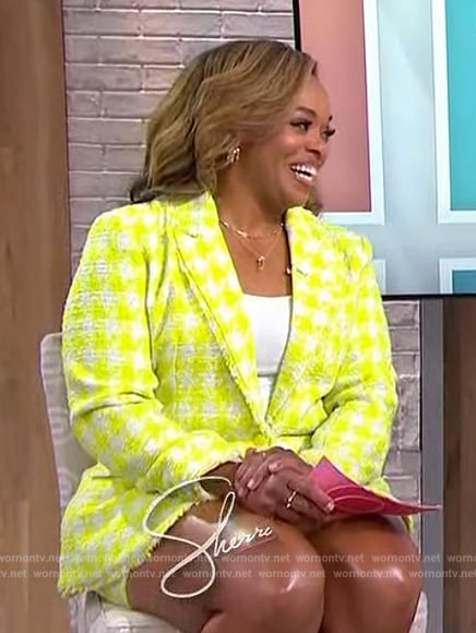 Laila Muhammad’s yellow tweed blazer on Sherri