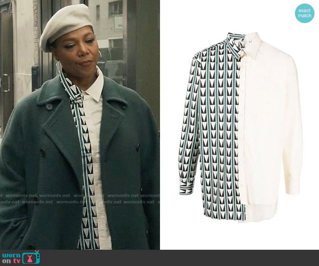 Lanvin Patchwork Geometric Print Shirt worn by Robyn McCall (Queen Latifah) on The Equalizer