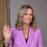 Lara’s pink double breasted blazer on Good Morning America