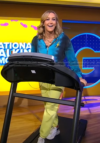 Lara's yellow sweatpants on Good Morning America