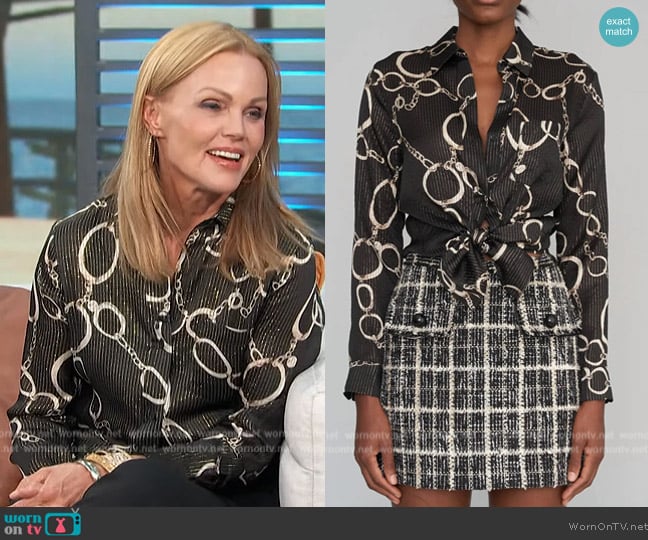 Le Superbe Link Up Ex-Bf Shirt In Noir worn by Belinda Carlisle on Access Hollywood