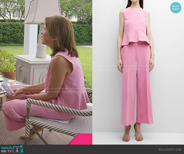 Lela Rose Peplum Twill Top and Pants worn by Hoda Kotb on Today