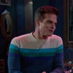 Leo’s blue colorblock sweater on Days of our Lives