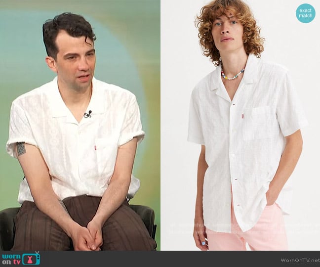 Levis Sunset Camp Shirt worn by Jay Baruchel on Access Hollywood