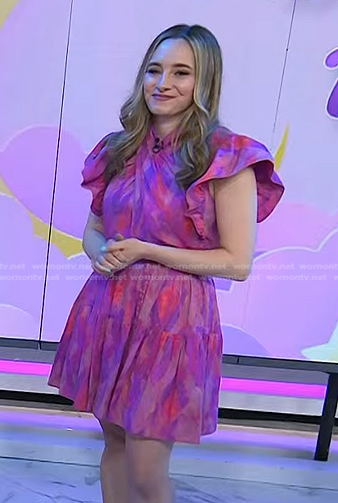 WornOnTV: Lexie Sachs’s pink ruffle twist mini dress on Today | Clothes ...