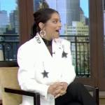 Lilly Singh’s white star print blazer on Live with Kelly and Mark