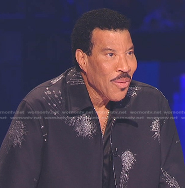 Lionel Richie's black embellished jacket on American Idol