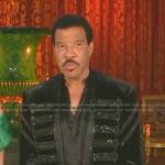 Lionel Richie’s black embellished velvet jacket on American Idol