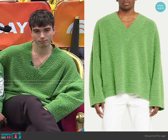 Loewe Poly-Wool Textured Oversized Sweater worn by Corey Mylchreest on Today