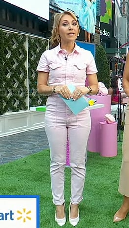 Lori’s pink short sleeve jumpsuit on Good Morning America