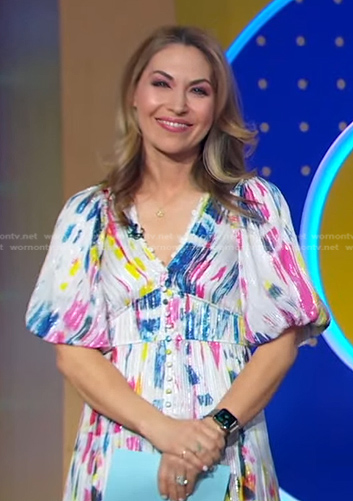 WornOnTV: Lori’s tie dye button front dress on Good Morning America ...