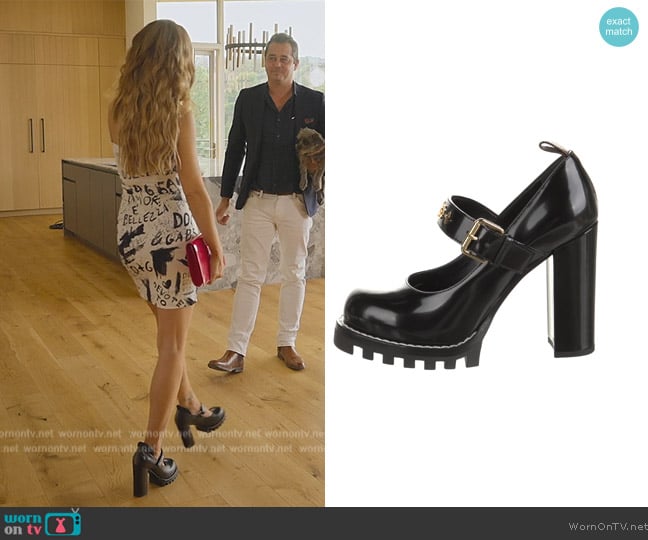 Louis Vuitton Star Trail Monogram Pumps worn by Chrishell Stause on Selling Sunset