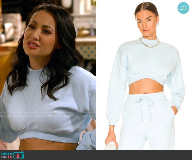 Lovers + Friends Sydney Pullover in Sky Blue worn by Valentina (Francia Raisa) on How I Met Your Father