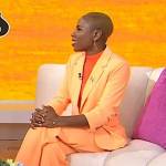 Luvvie Ajayi’s orange ruched blazer and pants by Today