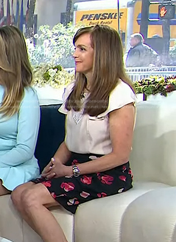 Lynn Lyons's black floral skirt on Today