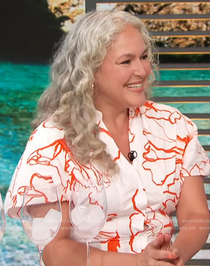 Lynnette Marrero's orange floral shirtdress on Access Hollywood