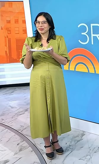 MacKenzie Fegan's green crossover midi dress on Today