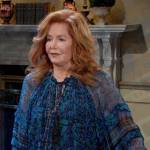 Maggie’s blue paisley print dress on Days of our Lives