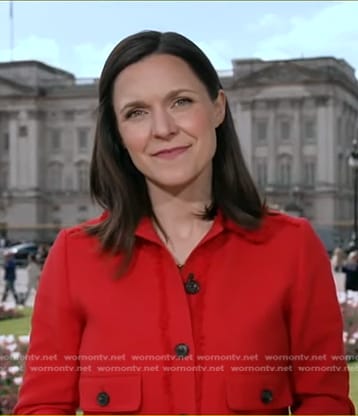 Maggie Rulli’s red tweed jacket on Good Morning America