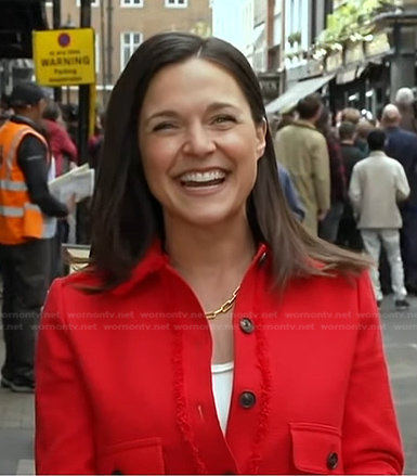 Maggie Rulli’s red tweed jacket on Good Morning America