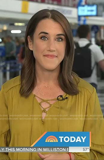 Maggie Vespa’s yellow lace-up blouse on Today