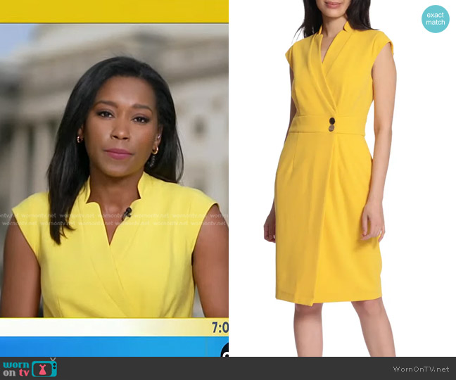 WornOnTV: Rachel’s yellow wrap dress on Good Morning America | Rachel ...