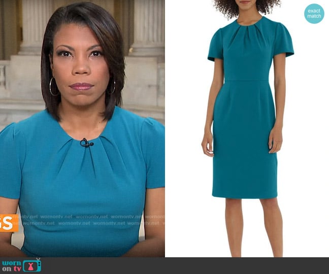 WornOnTV: Nikole Killion’s teal pleated neckline dress on CBS Mornings ...