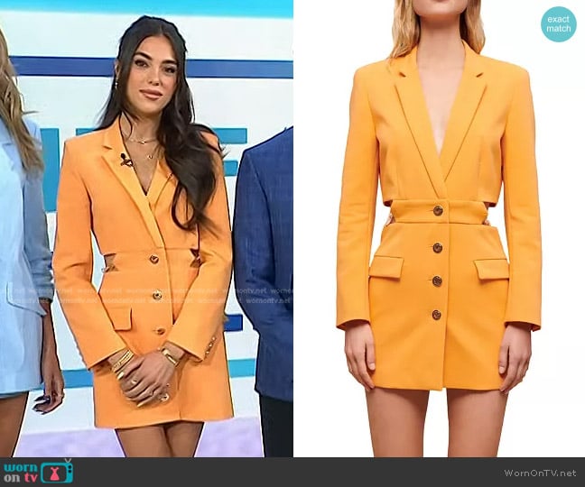 Maje Rirange Cutout Blazer Mini Dress worn by Sistine Stallone on Today