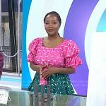 Makho’s colorblock puff sleeve dress on Today