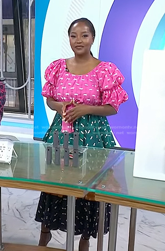 Makho's colorblock puff sleeve dress on Today