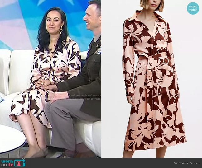 Mango Printed Shirt Dress worn by Evie King on Today