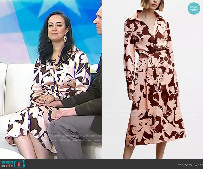 Mango Printed shirt dress worn by Evie King on Today