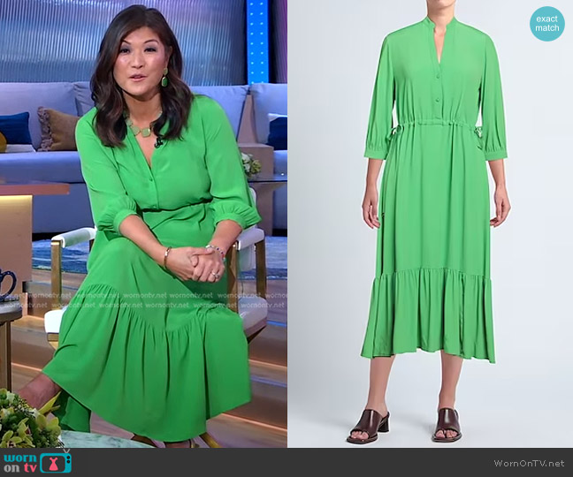 Marella Green Midi Dress worn by Juju Chang on Good Morning America