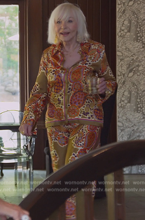 Margaret Snr's paisley print top and pants on The Real Housewives of New Jersey