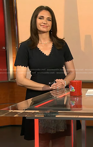 Maria’s black scalloped trim dress on Today