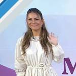 Maria Menounos’s white lace inset mini dress on Today