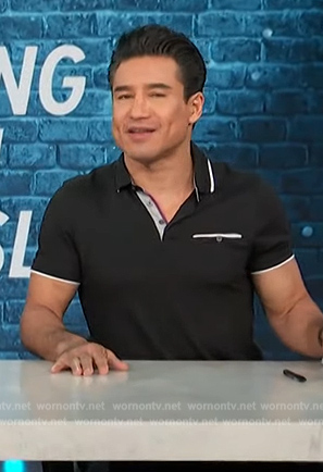 Mario’s black polo on Access Hollywood