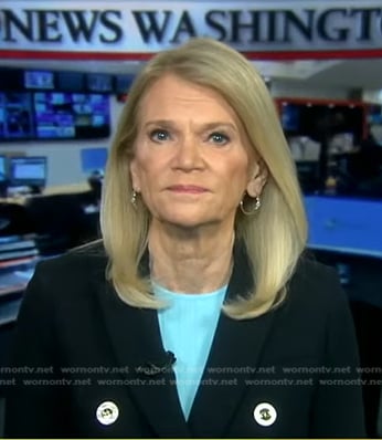 Martha Raddatz’s navy double breasted blazer on Good Morning America