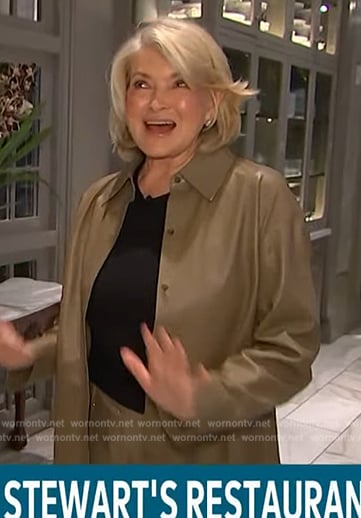 Martha Stewart’s leather shirt on Access Hollywood