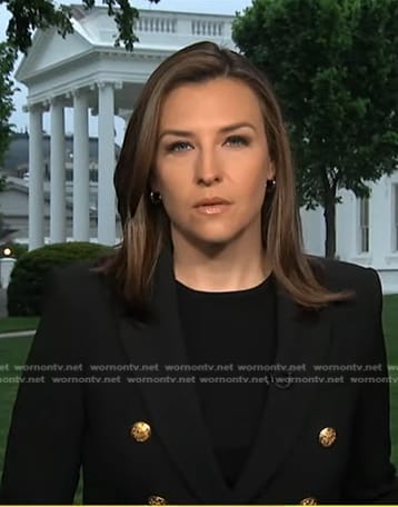 Mary’s black blazer with gold buttons on Good Morning America