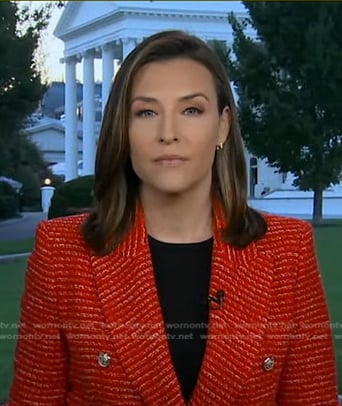 Mary’s red tweed blazer on Good Morning America