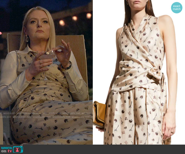 Max Mara Gin Top worn by Lexi (Lauren Ash) on Not Dead Yet