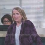 Maxine’s purple floral robe on Greys Anatomy