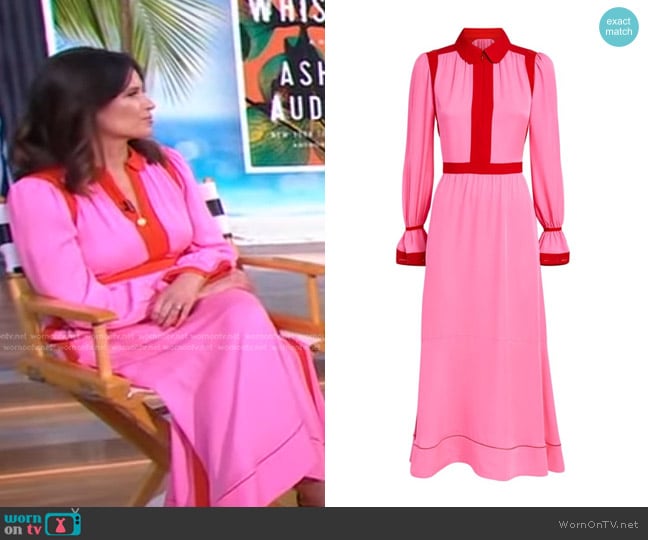 Me + Em Silk Colour Block Maxi Dress + Belt worn by Carley Fortune on Good Morning America