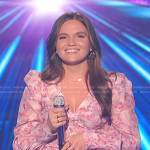 Megan Danielle’s pink floral dress on American Idol