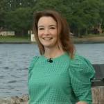 Melanie Fish’s green eyelet puff sleeve top on Today