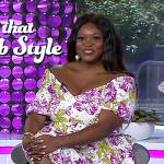 Melissa Chataigne’s white and purple floral dress on Today