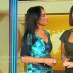 Michelle’s green floral gathered side dress on CBS Mornings